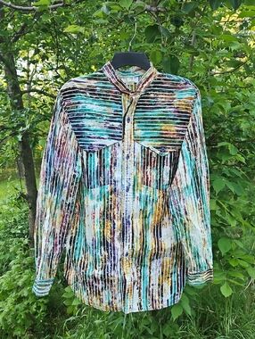 Maury Tates "Mo" Betta by Diane Men's Multicolor Button Front Western Shirt Used